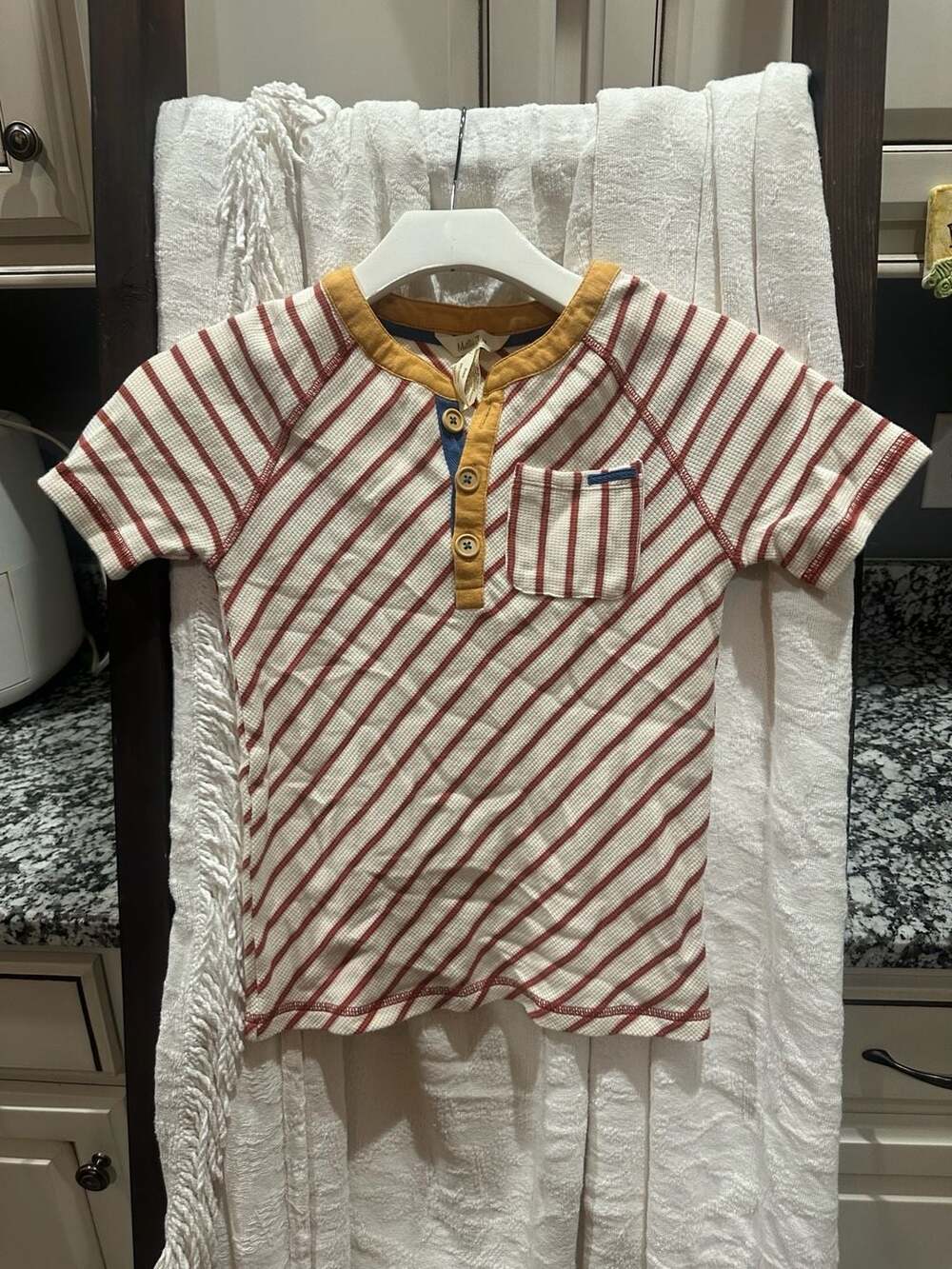 Matilda Jane Little Rascal Shirt Size 8 Striped Waffle Knit